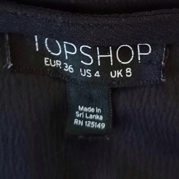 TOPSHOP Deep V Blouse Goth Whimsigoth Indie Sleeze Witchy Going Out - Picture 5 of 6
